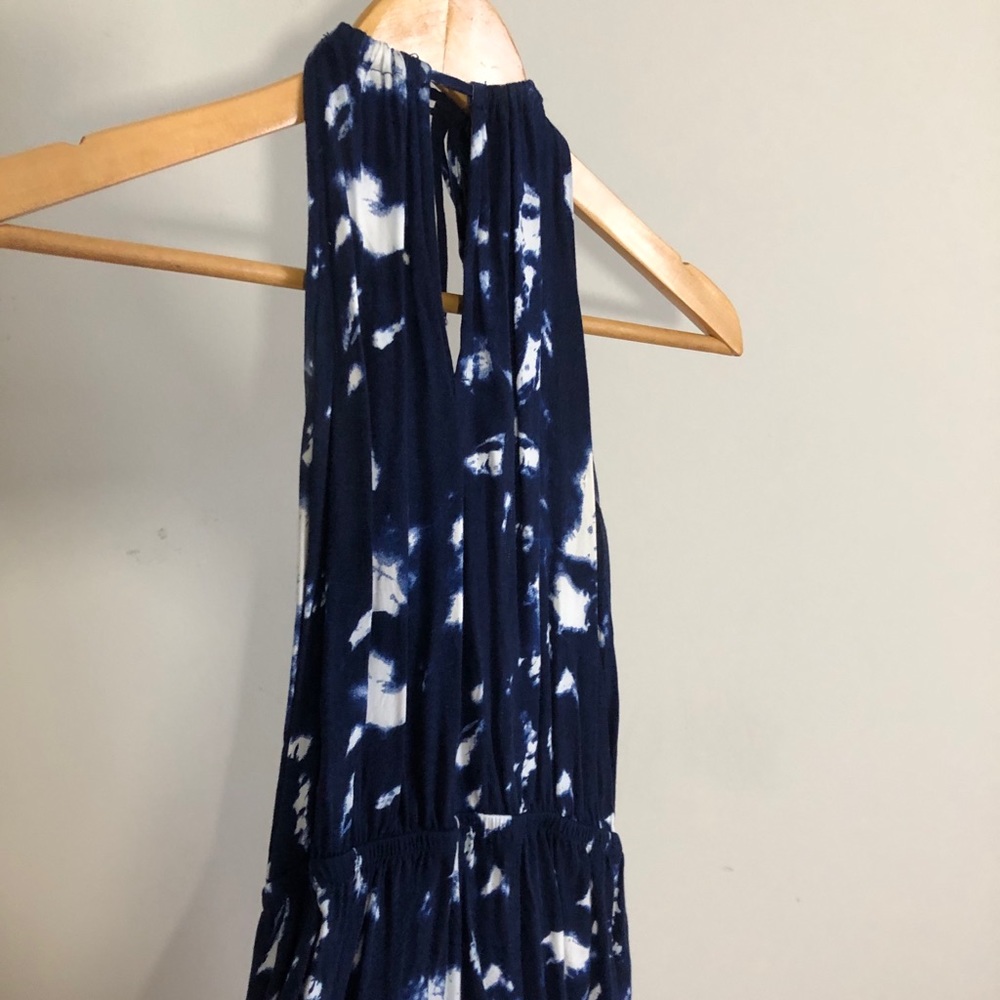 Blue+White Keyhole Romper